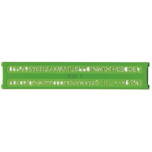 ARDA NORMOGRAFO IN POLIESTERE ALTEZZA CARATTERI 12 mm VERDE